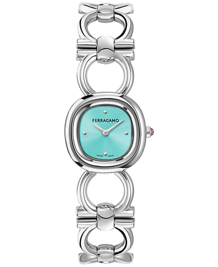 Женские часы Ferragamo Double Gancini 25 мм, серебристые