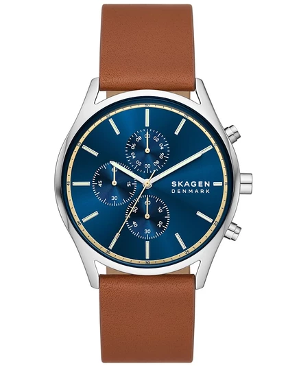 Мужские часы Skagen Hoist хронограф 42 мм, коричневые