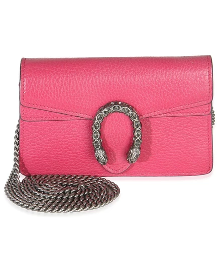 Женская сумка Gucci Mini Dionysus из телячьей кожи с кристаллами, розовая