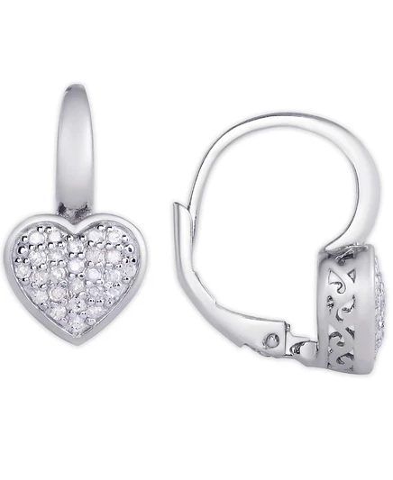 Женские серьги Macy's «Сердце», бриллианты 1/4 карата, серебро