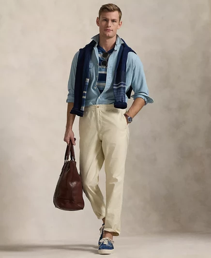  Мужские брюки Polo Prepster Classic минерального цвета natural