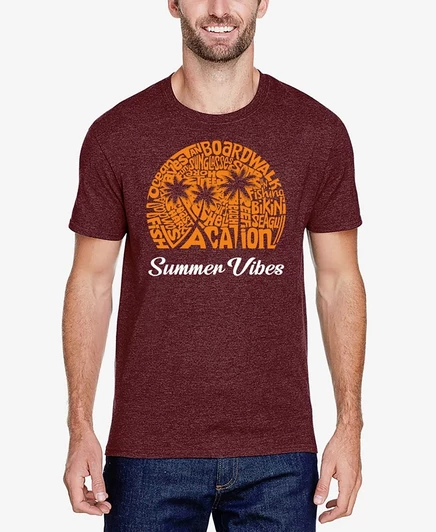 Мужская футболка LA Pop Art Summer Vibes, красная
