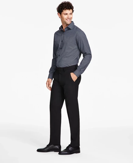  Мужские облегающие однотонные брюки-стрейч от Macy's  black