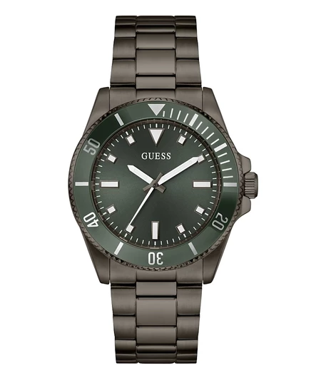 Мужские часы Guess 41 мм антрацитовые, серебристые