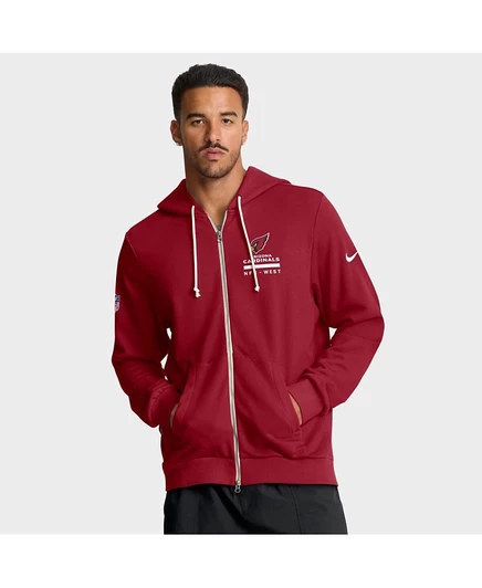 Мужское худи Nike Sideline Dri-FIT на молнии, красное
