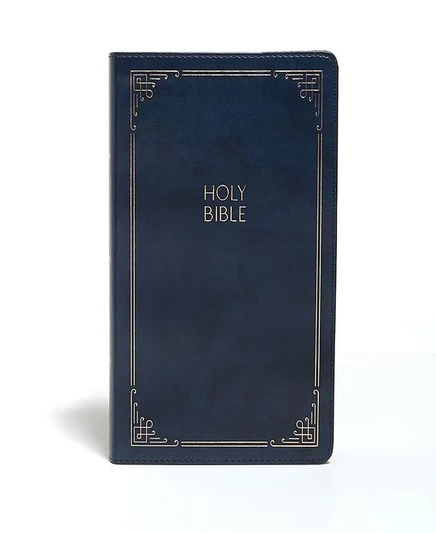 Библия KJV большого шрифта Navy Leathertouch, белая