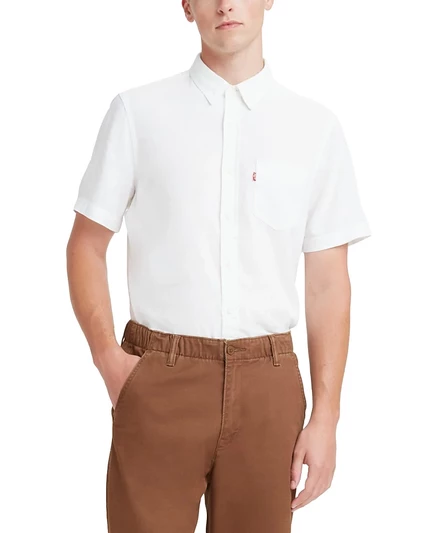 Мужская рубашка Levi's Classic с коротким рукавом, белая