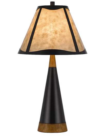 Настольная лампа Cal Lighting из металла и дерева, черная