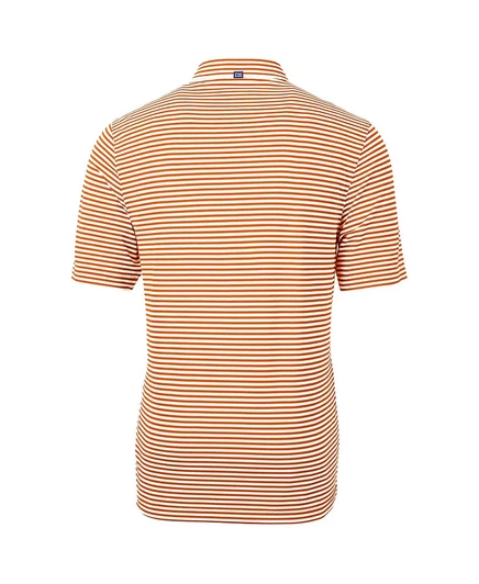 Мужское поло в полоску с логотипом Virtue Eco Pique от Cutter & Buck Auburn Tigers orange