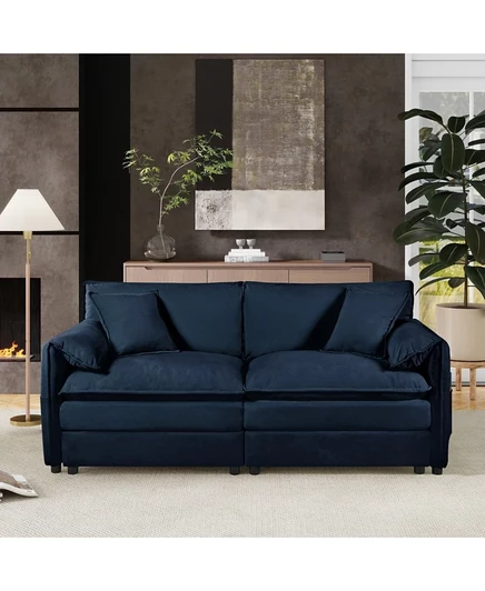 Диван-кровать Boyel Living Oversize из синели, Большой 2-местный диван Small Cloud, Современный удобный диван-кровать с глубоким сиденьем, комбинация 