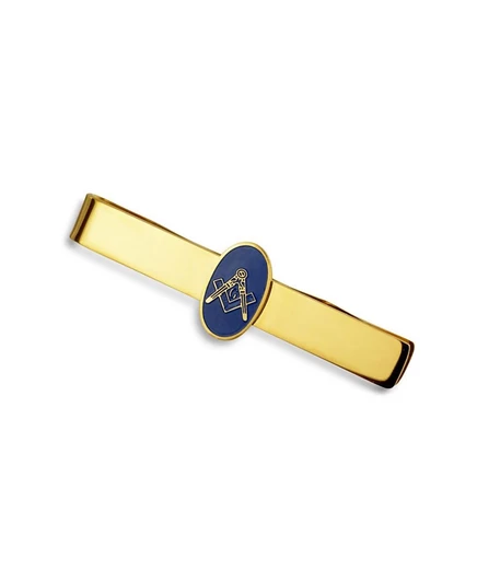 Мужской зажим для галстука Bling Jewelry Freemason серебристо-золотой