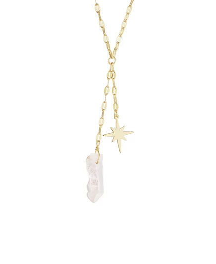 Macy's Aurora Borealis or Mystic Quartz Starburst Lariat Necklace gold