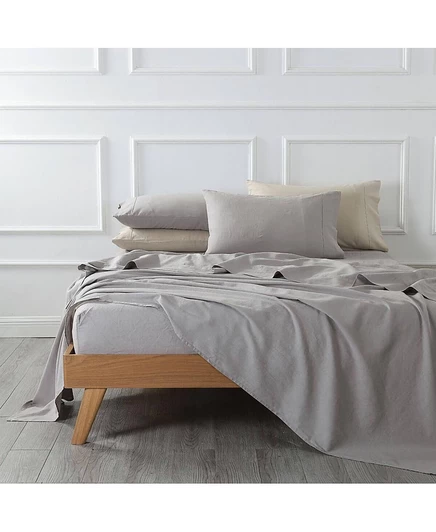 Комплект белья Egyptian Linens Twin XL, льняной, серый