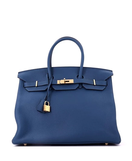 Женская сумка HERMÈS Birkin 35 подержанная, синяя