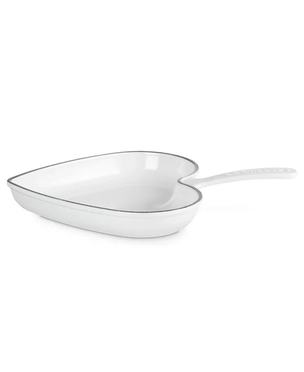 Сковорода le creuset чугунная эмалированная в форме сердца, 1,9 л, белая