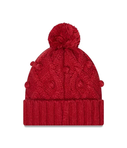 Женская вязаная шапка New Era Cardinal Arizona Cardinals с пышными манжетами и помпоном cardinal