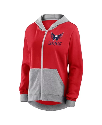 Женская спортивная толстовка красного цвета с логотипом Washington Capitals Hit It из французского махрового материала на молнии red