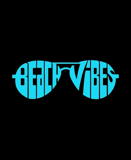 Мужская пляжная футболка премиум-класса с надписью Word Art от LA Pop Art Men's Beach Vibes black