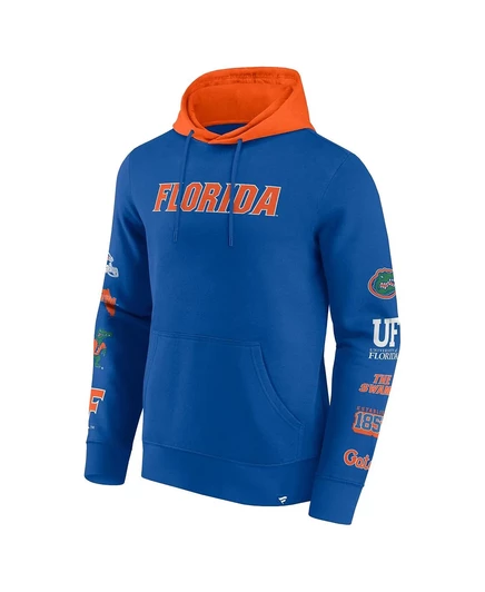 Мужская толстовка-пуловер из флиса с капюшоном Fanatics, Florida Gators Color Block royal, orange
