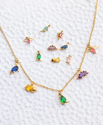Набор сережек-гвоздиков Girls Crew Dino-Mite gold-plated