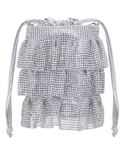 Женская сумка-кисет Nina 4 Crystal Mesh, серебристая