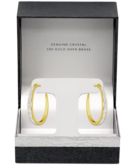 Серьги-кольца And Now This Tapered Crystal, 1.2″, золотистые