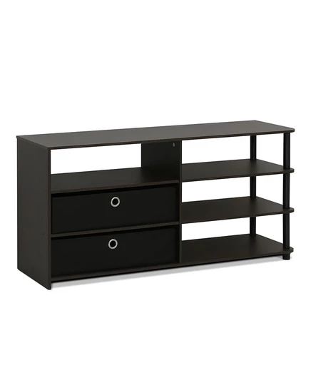 Тумба под ТВ Furinno до 50″ с 2 ящиками, коричневая