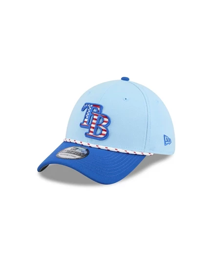 Мужская светло-голубая шапка New Era/Blue Tampa Bay Rays 2025, выпущенная четвертого июля, 39-го по СЧЕТУ.