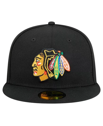 Мужская кепка New Era 59FIFTY Blackhawks, черная