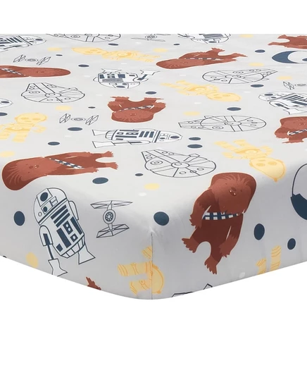 Простыня Lambs & Ivy Star Wars Millennium Falcon, серая