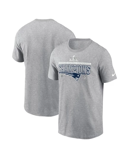 Мужская футболка Nike Heather Gray New England Patriots 2025 из коллекции трофеев чемпионов конференции AFC Locker Room Trophy Collection от Nike