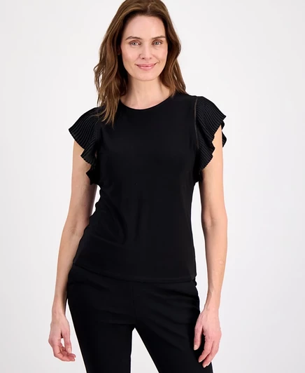 Женская блуза Anne Klein с рюшами, черная