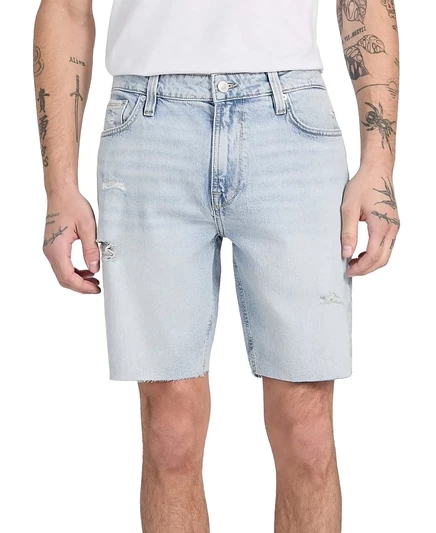 Мужские джинсовые шорты Guess Wyatt прямого кроя, 9″, синие