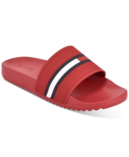 Мужские шлепанцы Tommy Hilfiger с логотипом флага, красные