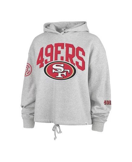 Женская укороченная толстовка Heather Grey San Francisco 49ers High Hopes с длинным рукавом от бренда '47 heather gray