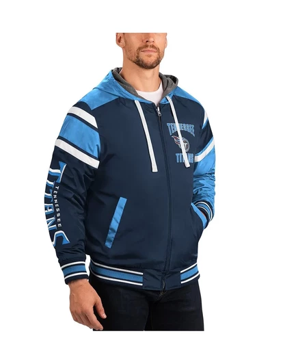 Мужская серая/темно-синяя куртка Tennessee Titans Extreme на молнии G-III Sports by Carl Banks gray, navy