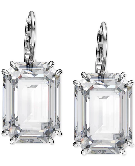 Серьги Swarovski Octagon Crystal Drop, серебристые