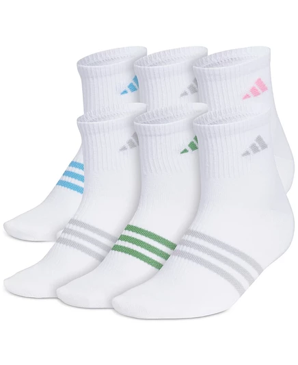 женские кроссовки adidas 6-Pk. Носки Superlite 3.0 Quarter белого цвета