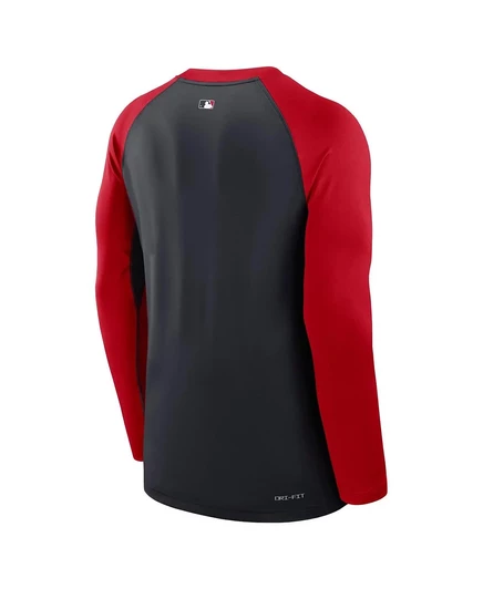 Мужская темно-красная футболка Nike Washington Nationals Authentic Collection Game Time Raglan Performance с длинным рукавом от Nike navy, red