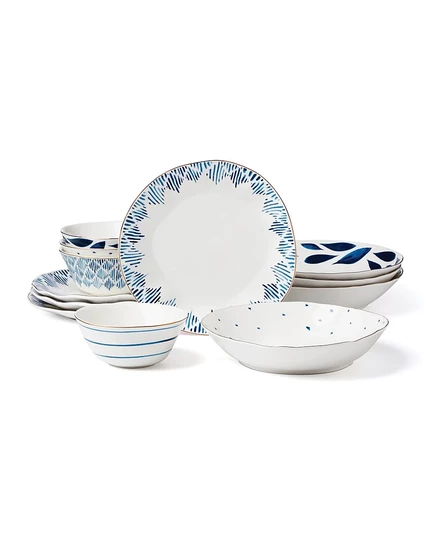 Набор посуды Lenox Blue Bay из 12 предметов, сервиз на 4 персоны blue
