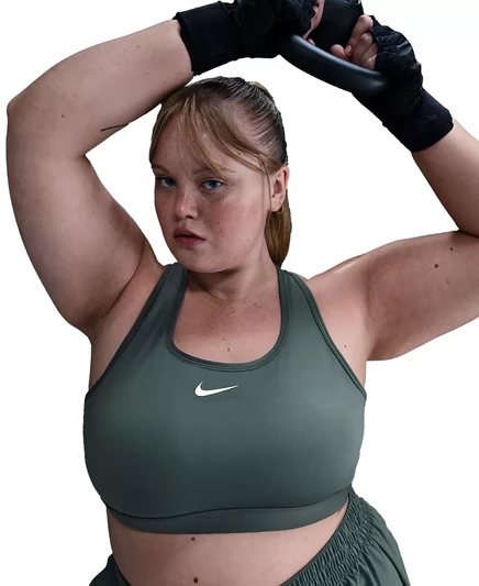  Спортивный бюстгальтер с логотипом Plus Size Active средней поддержки и мягкой подкладкой vintg/whit