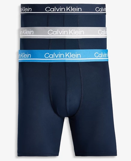 Мужские боксеры Calvin Klein из микрофибры, 3 шт., синие