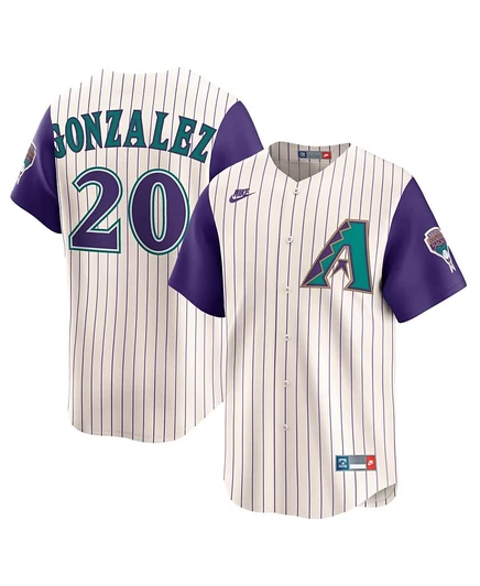 Мужская джерси Nike Luis Gonzalez Cooperstown, кремовая