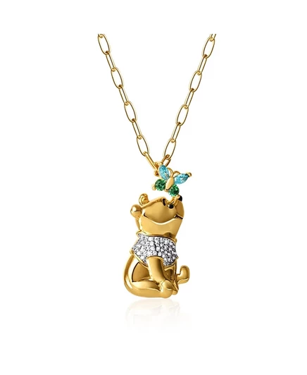 Ожерелье Disney Pooh с подвеской Пух и бабочка, мульти