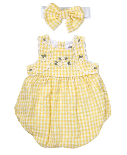 Детский комплект baby essentials: ромпер и повязка, желтый