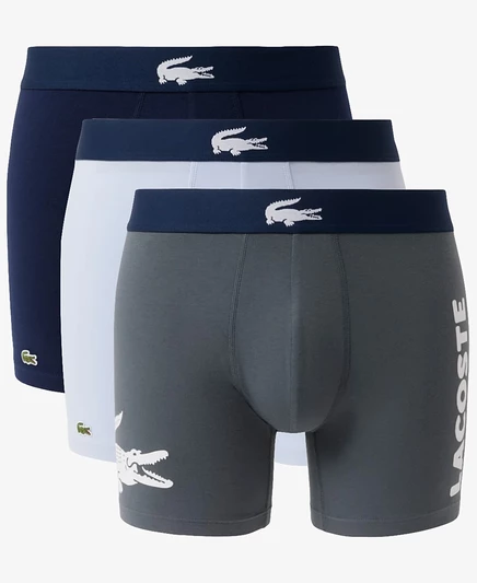 Мужские трусы-боксеры lacoste big croc, 3 шт., мульти