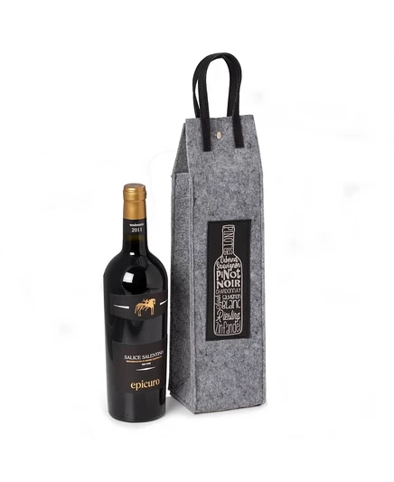 Сумка для вина Bey Berk «Wines of the World», фетр с кожаными акцентами, многоцветная