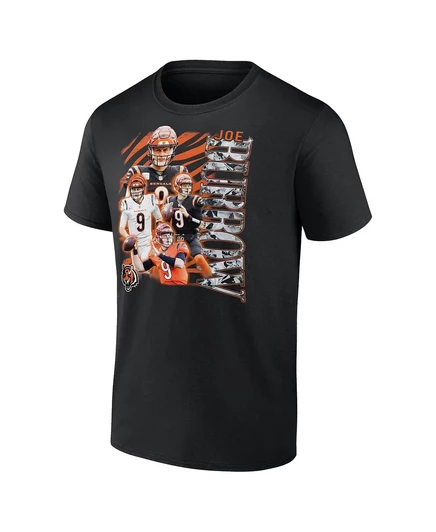 Мужская футболка Fanatics Joe Burrow Black Cincinnati Bengals с графическим изображением печально известного игрока black