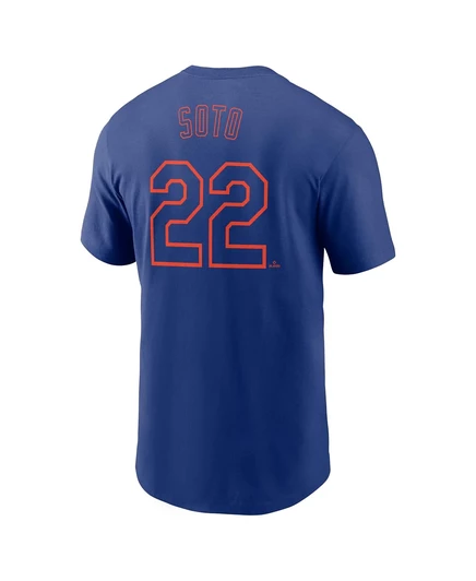 Мужская футболка Nike Juan Soto Royal New York Mets с фирменным номером Fuse от Nike royal