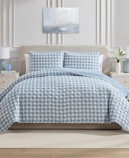 Комплект стеганых одеял VCNY Home Gingham из микрофибры, 3 шт., King
